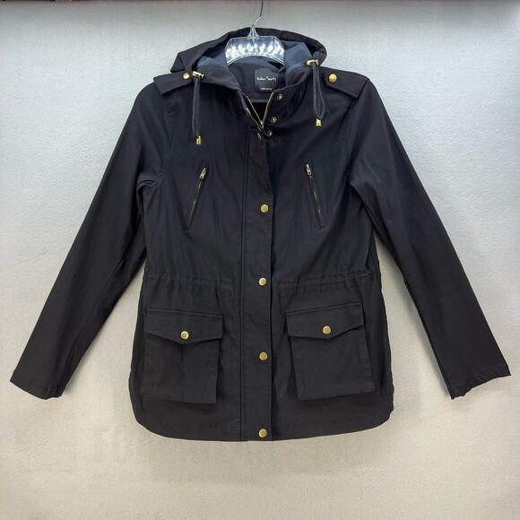 Eden Society Jackets & Blazers - Eden Society Jacket Women's L Black Hooded Cargo Jacket Normcore Outdoors